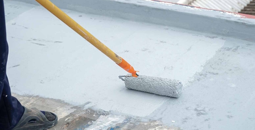 Professional coating commercial roof with silicone