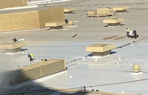 multiple penetrations on flat membrane roofing systems