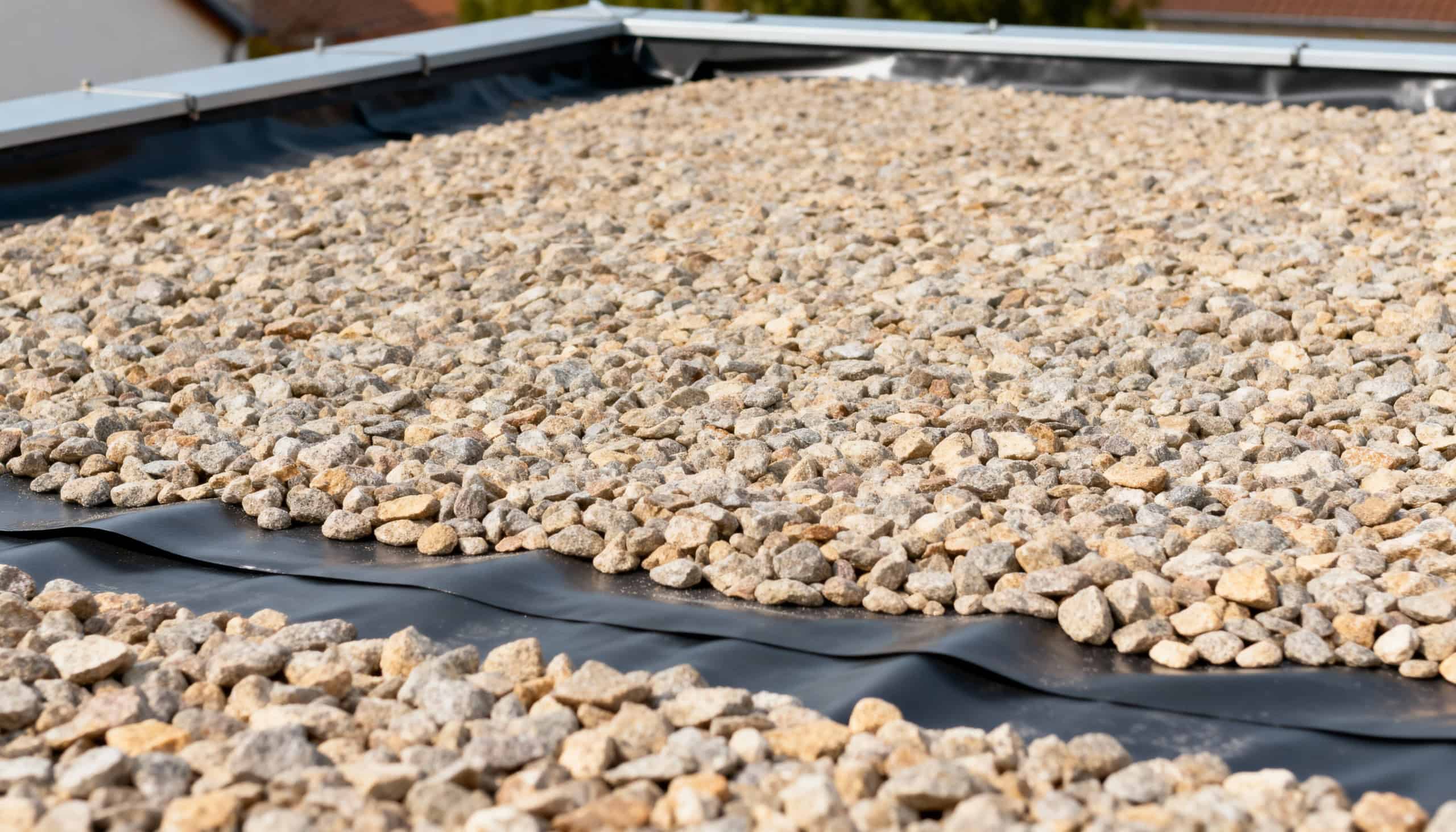 stone gravel ballast system low slope roof