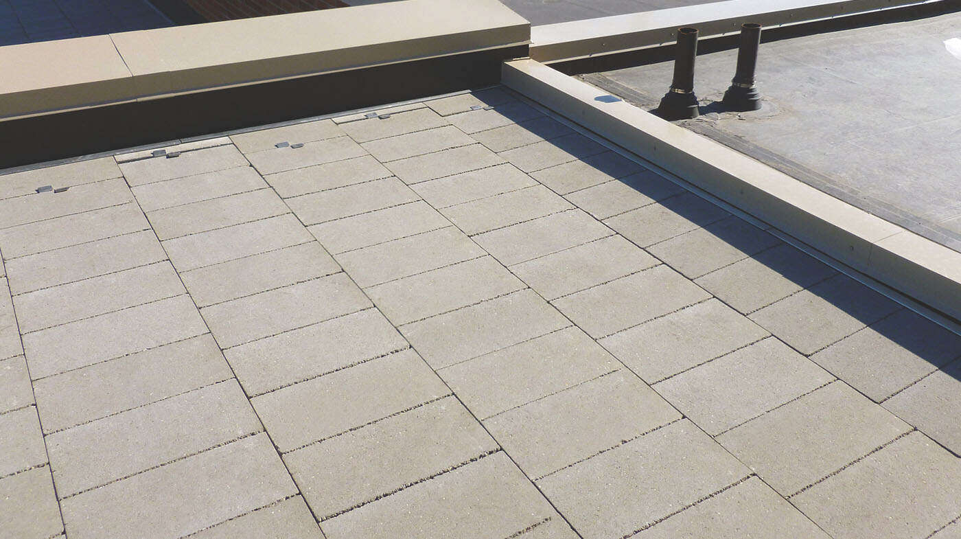 paver ballast system low slope membrane roof