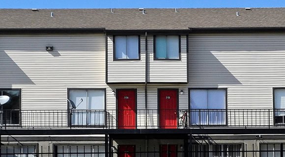 Commercial apartment building asphalt shingle roofing