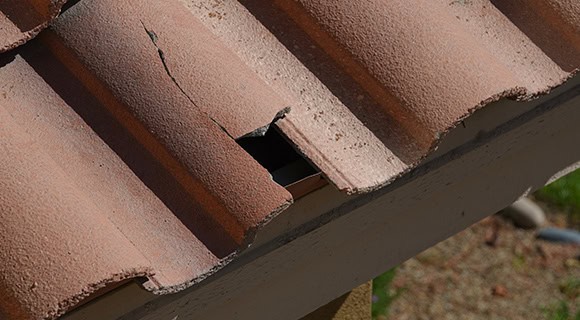 Damage detection residential clay tile roof