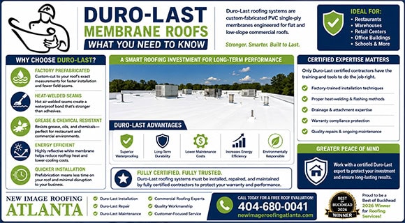 duro last membrane flat roofing infographic