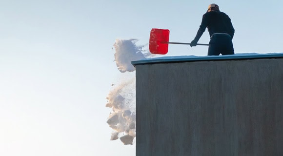 Low slope roof snow removal