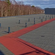 High foot traffic commercial flat roof reinforced path Commercial flat roof for high foot traffic reinforced path