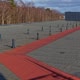 Commercial flat roof for high foot traffic reinforced path