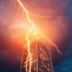 Lightning damage tall commercial roof