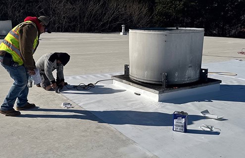 maintenance and repair on commercial flat roofs