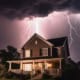 Lightning strike residential roof