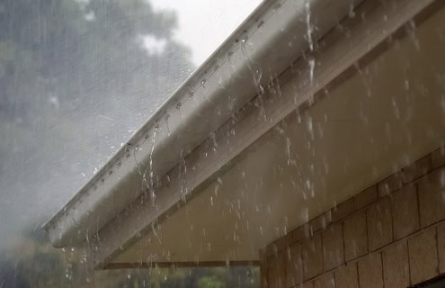 Roofing gutter systems shed water