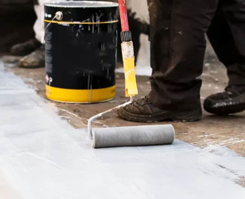 silicone roof coating applied with roller