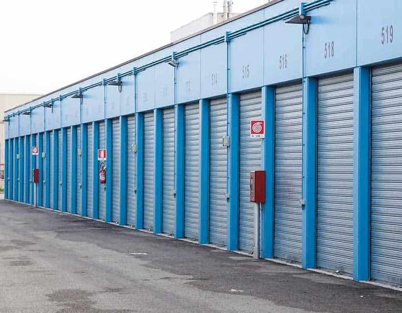 storage facility with flat commercial roofing system